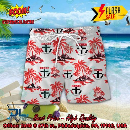 AFL St Kilda Football Club Coconut Tree Island Hawaiian Shirt