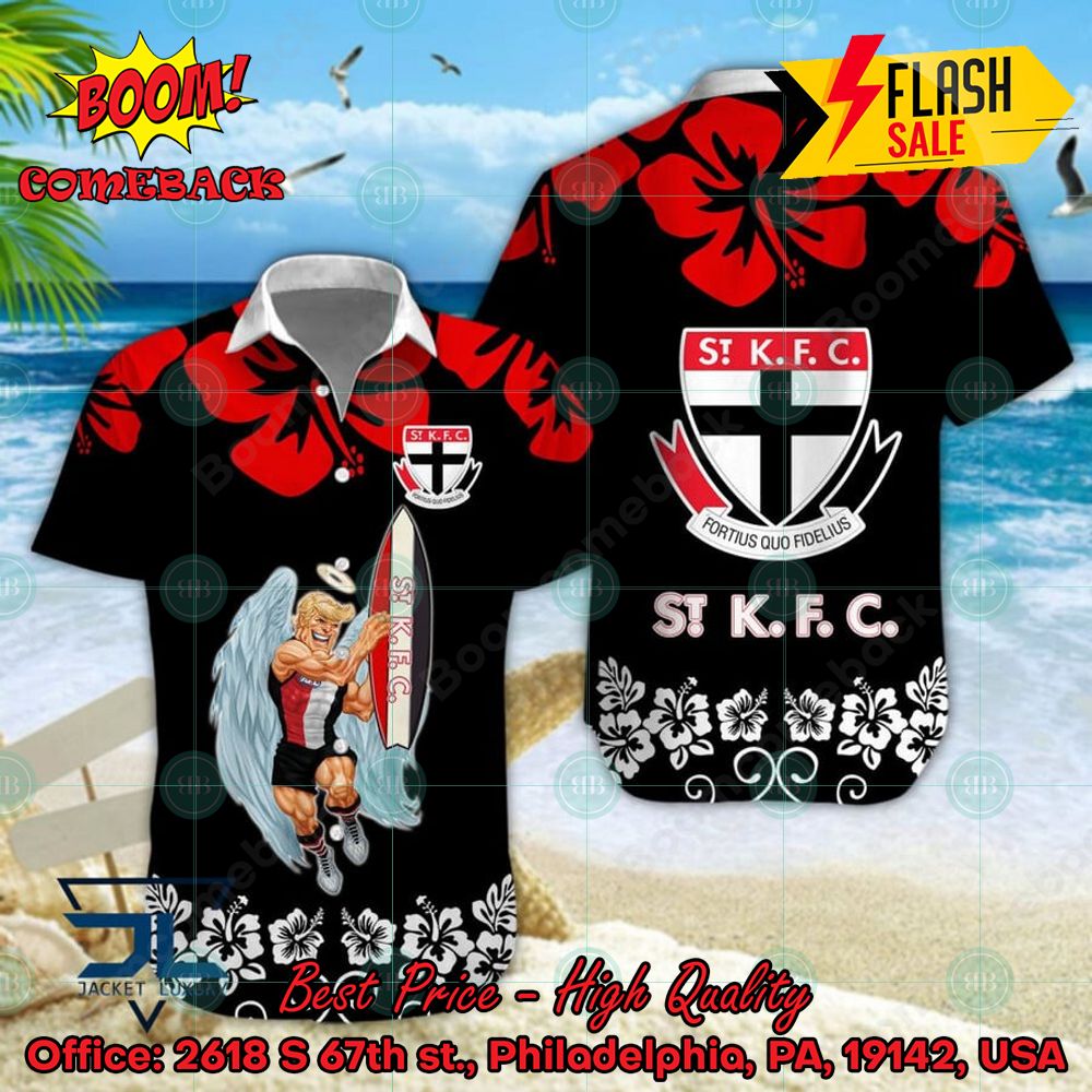 AFL St Kilda Football Club Mascot Surfboard Hawaiian Shirt