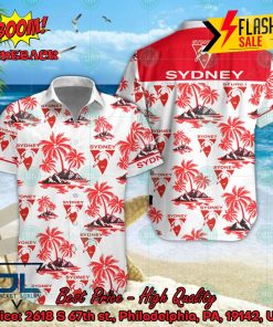 AFL Sydney Swans Coconut Tree Island Hawaiian Shirt