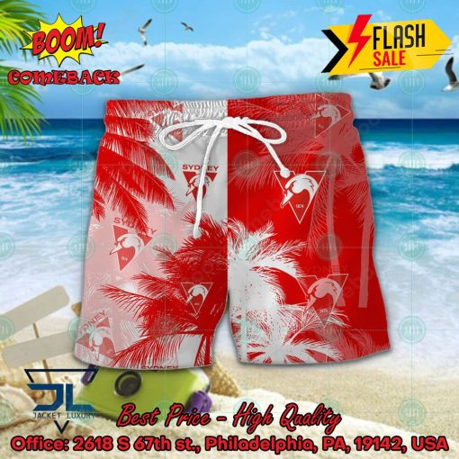 AFL Sydney Swans Palm Tree Hawaiian Shirt