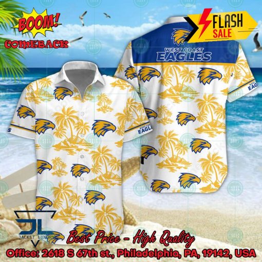 AFL West Coast Eagles Coconut Tree Island Hawaiian Shirt