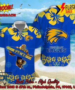 AFL West Coast Eagles Mascot Surfboard Hawaiian Shirt