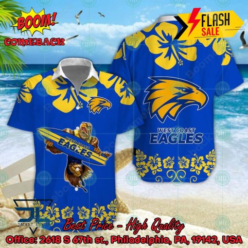 AFL West Coast Eagles Mascot Surfboard Hawaiian Shirt