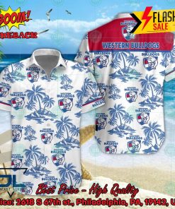 AFL Western Bulldogs Coconut Tree Island Hawaiian Shirt