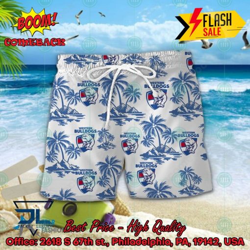 AFL Western Bulldogs Coconut Tree Island Hawaiian Shirt