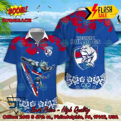 AFL Western Bulldogs Mascot Surfboard Hawaiian Shirt