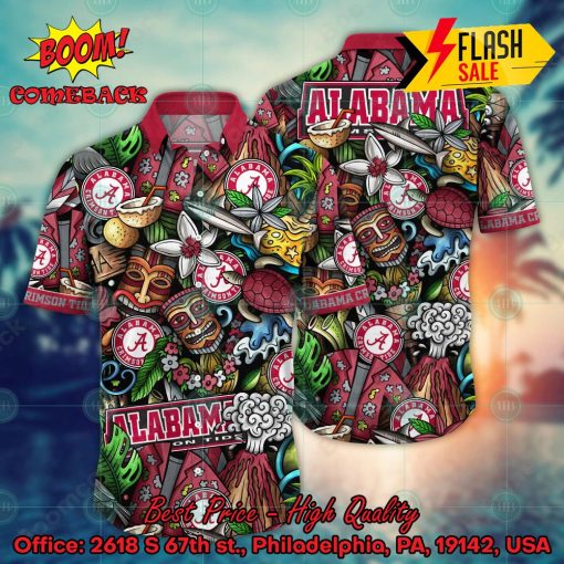 NCAA Alabama Crimson Tide Flower Aloha Hawaiian Shirt