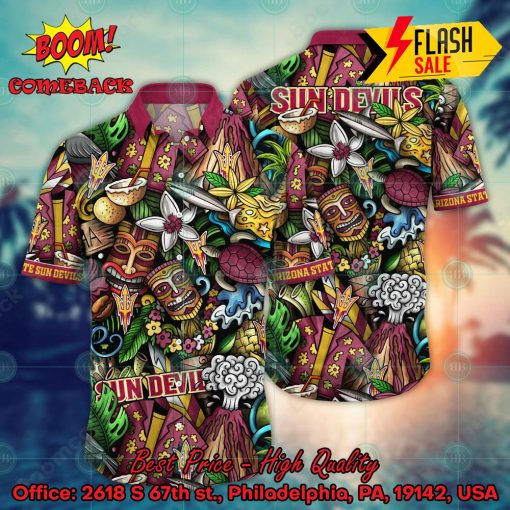 NCAA Arizona State Sun Devils Flower Aloha Hawaiian Shirt