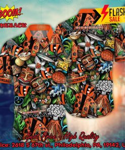 NFL Cincinnati Bengals Flower Aloha Hawaiian Shirt