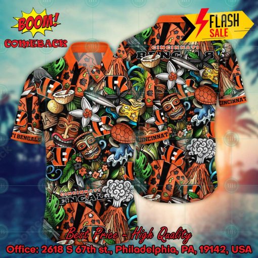 NFL Cincinnati Bengals Flower Aloha Hawaiian Shirt