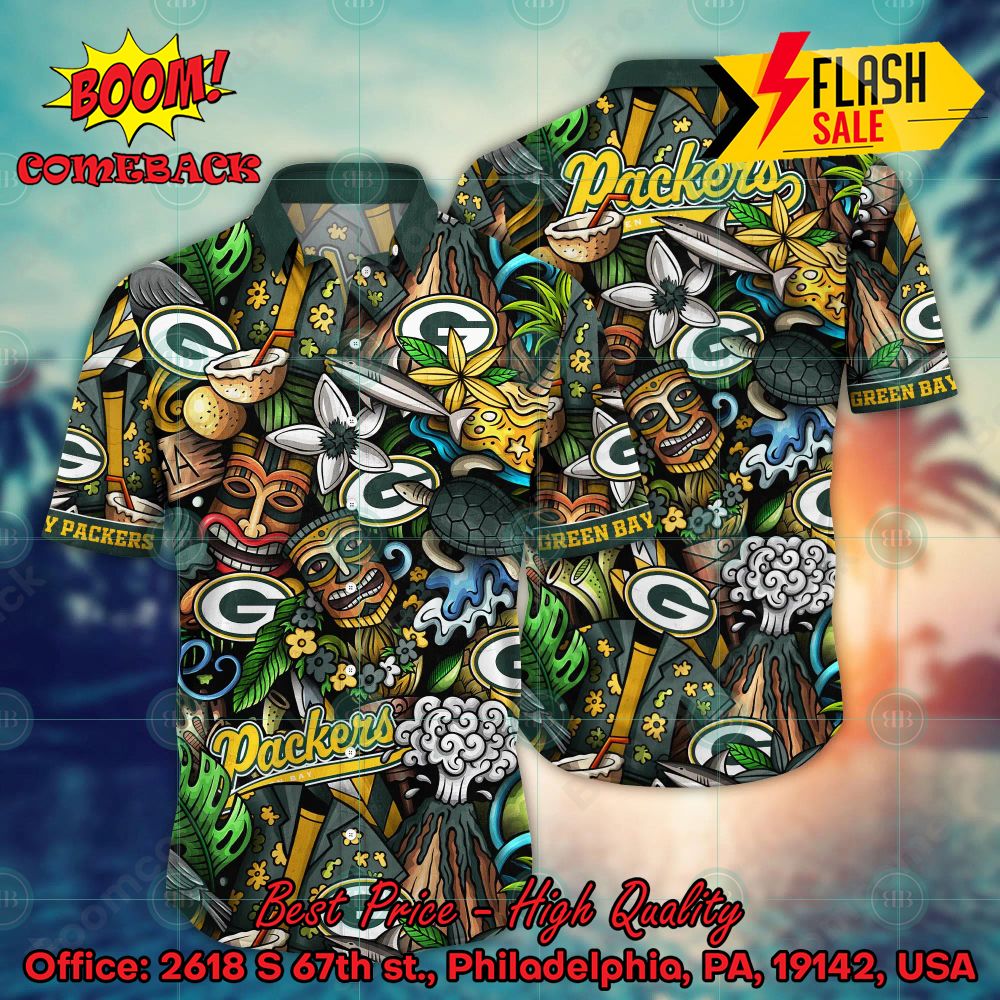 NFL Green Bay Packers Flower Aloha Hawaiian Shirt