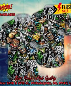 NFL Las Vegas Raiders Flower Aloha Hawaiian Shirt