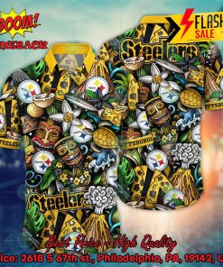 NFL Pittsburgh Steelers Flower Aloha Hawaiian Shirt