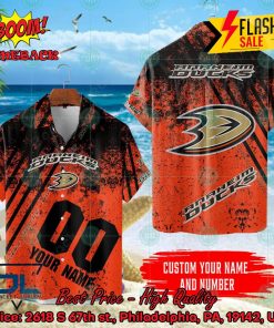 NHL Anaheim Ducks Personalized Name And Number Hawaiian Shirt