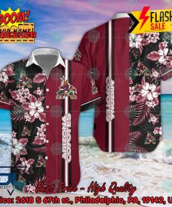 NHL Arizona Coyotes Floral Personalized Name Hawaiian Shirt