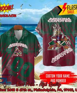 NHL Arizona Coyotes Personalized Name And Number Hawaiian Shirt