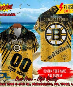 NHL Boston Bruins Personalized Name And Number Hawaiian Shirt