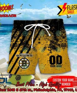 NHL Boston Bruins Personalized Name And Number Hawaiian Shirt