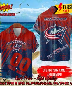 NHL Columbus Blue Jackets Personalized Name And Number Hawaiian Shirt
