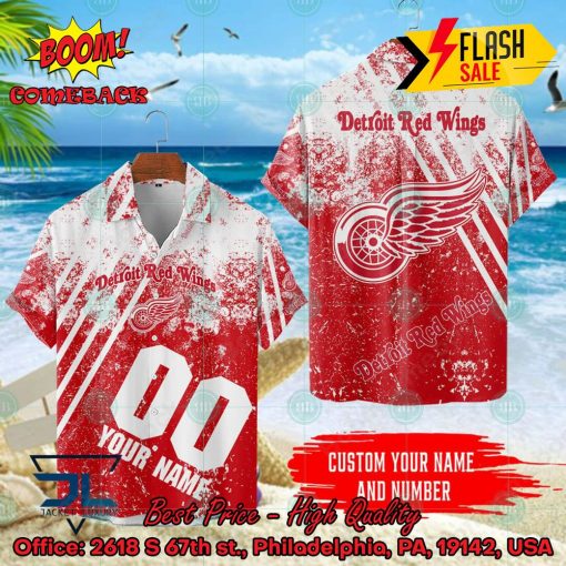 NHL Detroit Red Wings Personalized Name And Number Hawaiian Shirt