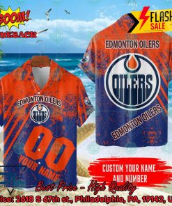 NHL Edmonton Oilers Personalized Name And Number Hawaiian Shirt