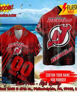 NHL New Jersey Devils Personalized Name And Number Hawaiian Shirt