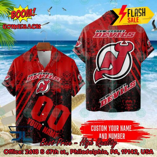 NHL New Jersey Devils Personalized Name And Number Hawaiian Shirt