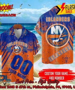NHL New York Islanders Personalized Name And Number Hawaiian Shirt