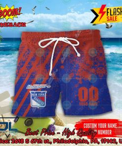 NHL New York Rangers Personalized Name And Number Hawaiian Shirt