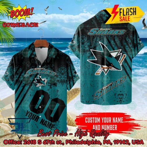 NHL San Jose Sharks Personalized Name And Number Hawaiian Shirt