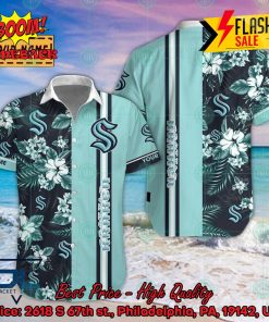 NHL Seattle Kraken Floral Personalized Name Hawaiian Shirt