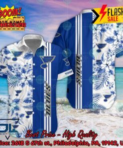 NHL St. Louis Blues Floral Personalized Name Hawaiian Shirt