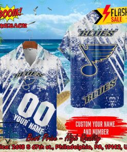 NHL St. Louis Blues Personalized Name And Number Hawaiian Shirt