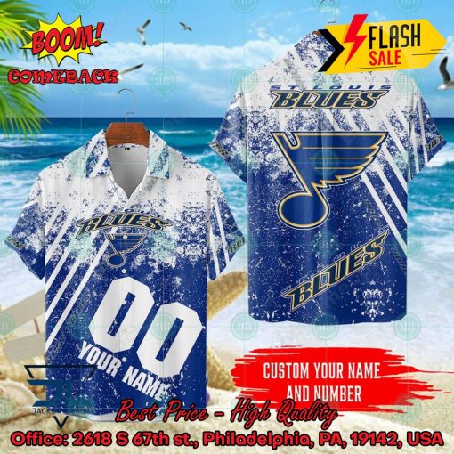 NHL St. Louis Blues Personalized Name And Number Hawaiian Shirt