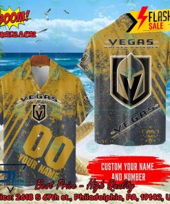 NHL Vegas Golden Knights Personalized Name And Number Hawaiian Shirt