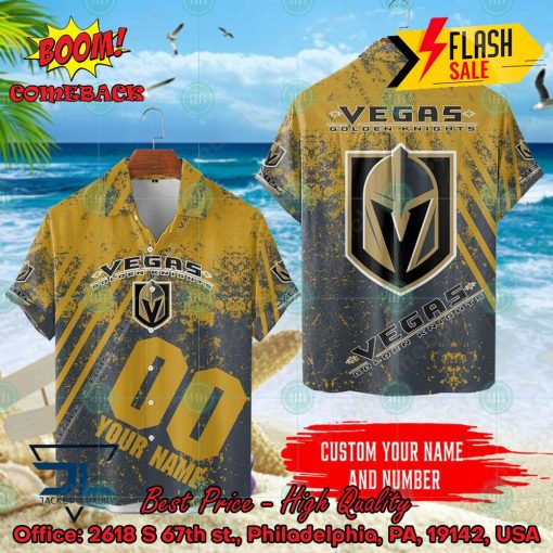 NHL Vegas Golden Knights Personalized Name And Number Hawaiian Shirt