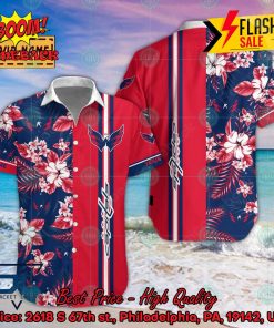 NHL Washington Capitals Floral Personalized Name Hawaiian Shirt