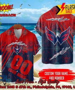 NHL Washington Capitals Personalized Name And Number Hawaiian Shirt
