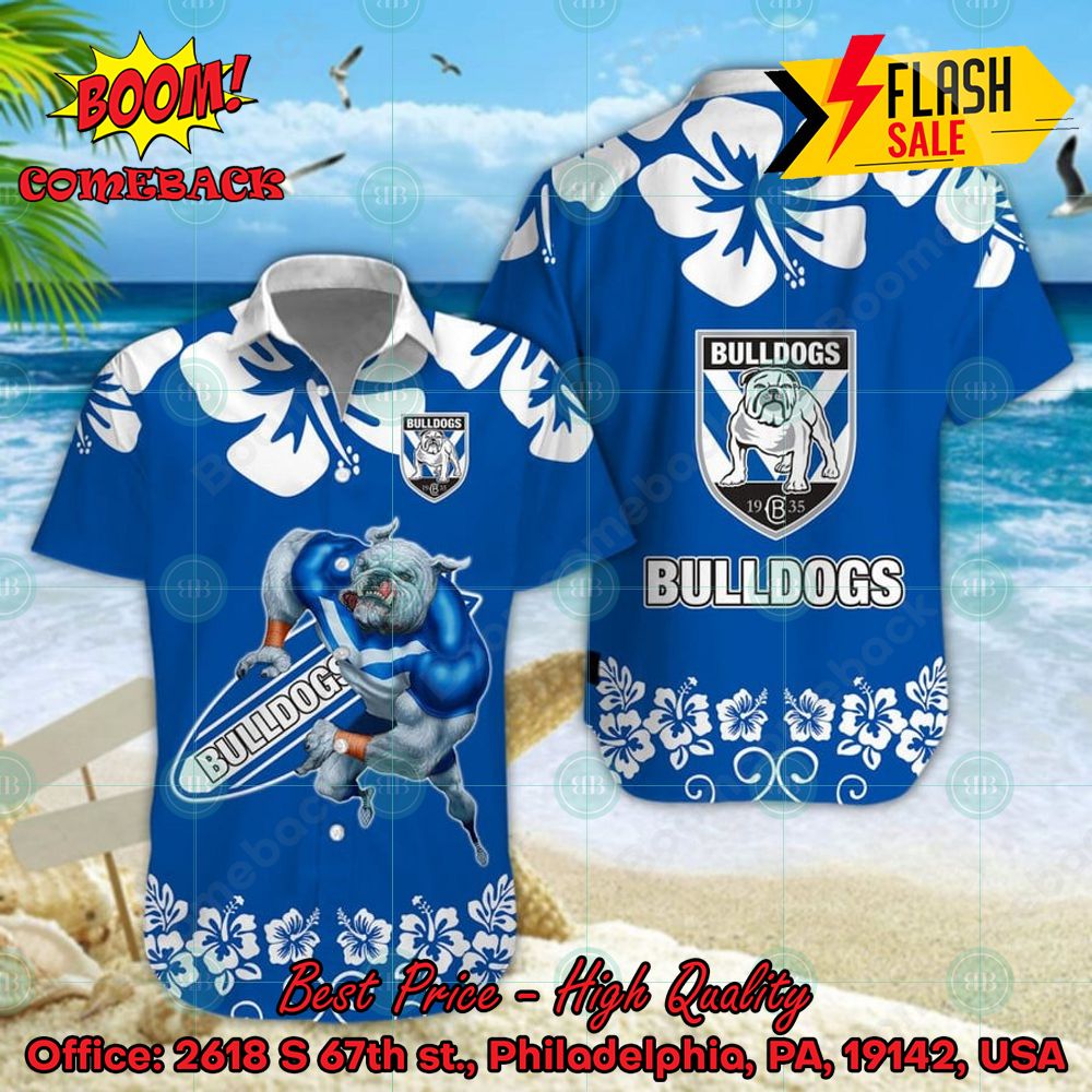 NRL Canterbury Bankstown Bulldogs Mascot Surfboard Hawaiian Shirt