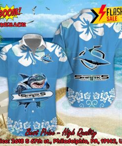 NRL Cronulla-Sutherland Sharks Mascot Surfboard Hawaiian Shirt