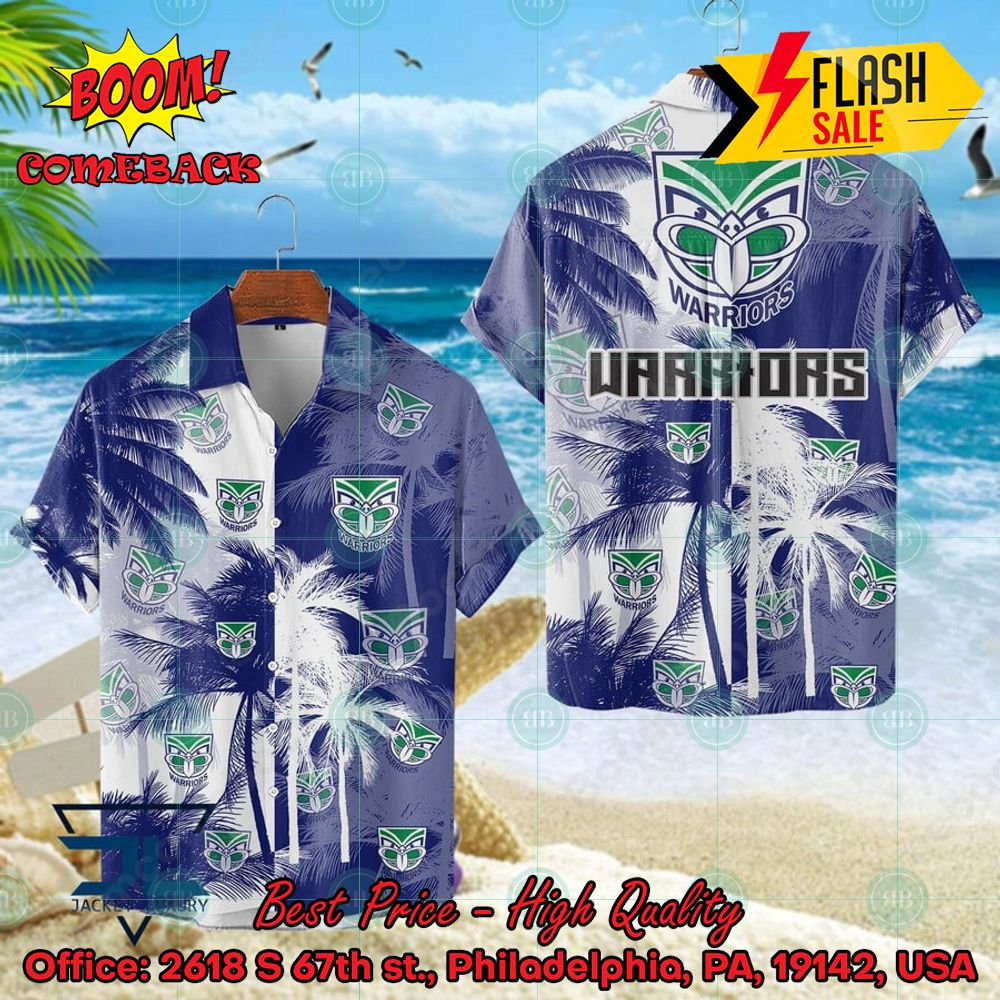 NRL New Zealand Warriors Palm Tree Hawaiian Shirt