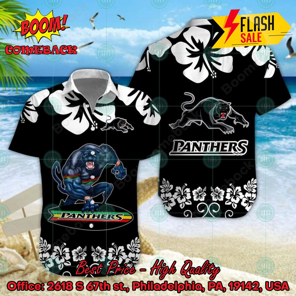NRL Penrith Panthers Mascot Surfboard Hawaiian Shirt