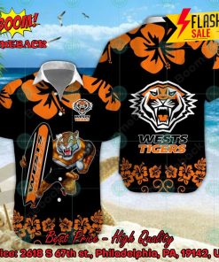 NRL Wests Tigers Mascot Surfboard Hawaiian Shirt