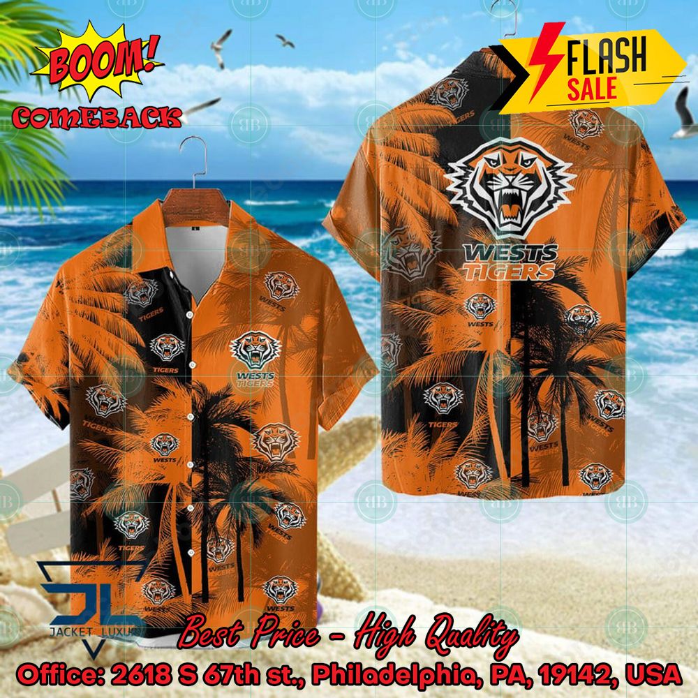nrl wests tigers palm tree hawaiian shirt 1