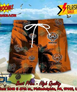NRL Wests Tigers Palm Tree Hawaiian Shirt