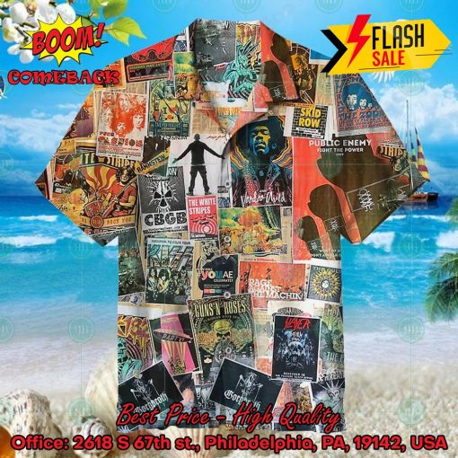 80s Rock Bands Collage Hawaiian Shirt