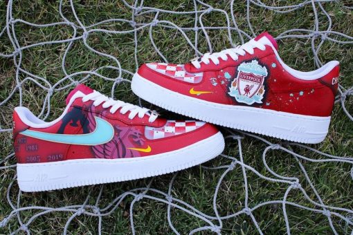 Liverpool FC UEFA Champions League Custom Name Air Force 1 Sneakers