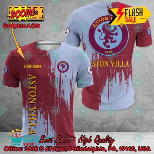 Aston Villa FC Painting Personalized Name 3D Hoodie Apparel