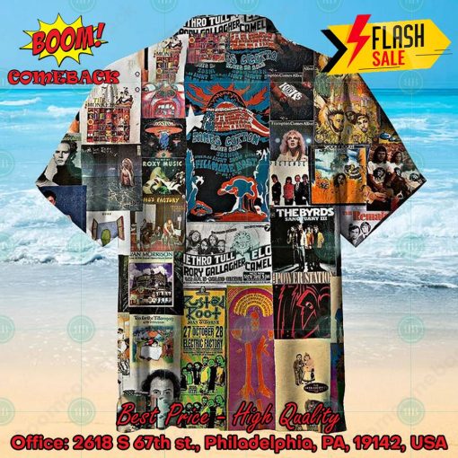 Classic Rock Bands Collage Hawaiian Shirt
