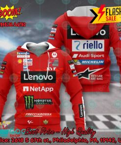 Ducati Lenovo Team 2024 3D Hoodie Apparel